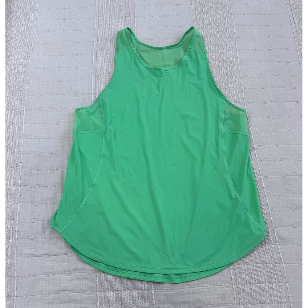 Lululemon Sculpt Tank Top Womens 8 Green Mesh Back Activewear Workout